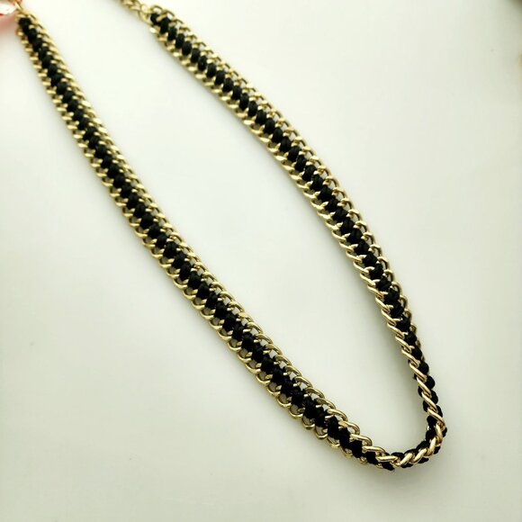 Ivanka Trump Chain Gold/Black Belt Small/Med NWT - Picture 1 of 3